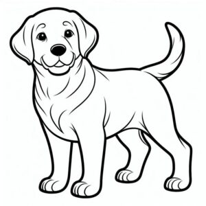 Simple dog drawing base with circle head and oval body
